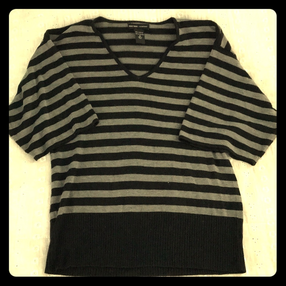 NY&CO short sleeved striped sweater